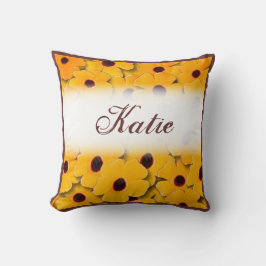 Flores de primavera amarilla almohada de personali