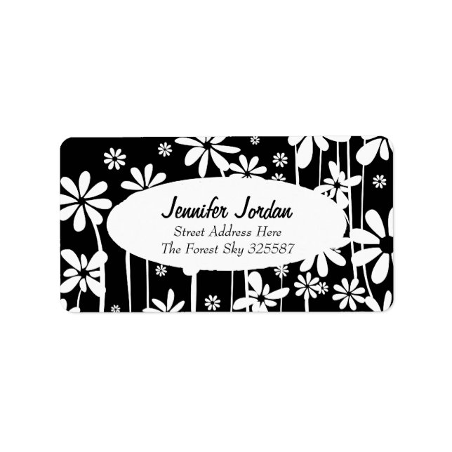 Flores de primavera blanca - etiqueta negra (Frente)