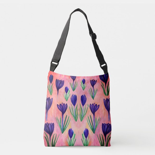 Flores de primavera, bolsa de cuerpo de croco púrp (Anverso)