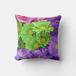 Flores de primavera coloridas imprimir almohada de