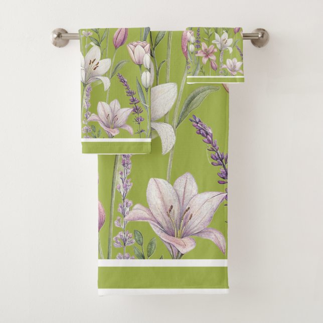 Flores de primavera con fondo verde de pradera (In situ)