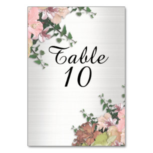 Flores de primavera de tarjetas de mesa