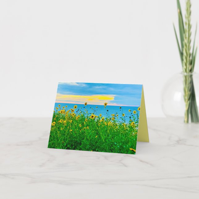 Flores de primavera en el mar Tarjeta  (Anverso)