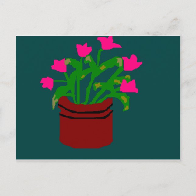 Flores de primavera en una postal plantadora (Anverso)