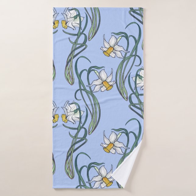 Flores de primavera. Flores de Daffodil entrelazad (Toalla de baño)