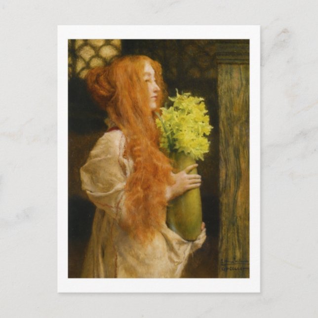 Flores de primavera - postal Lawrence Alma-Tadema (Anverso)