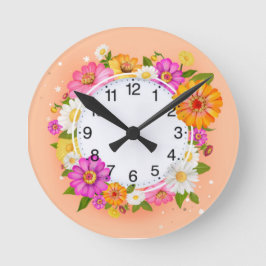 Flores de primavera Reloj de pared acrílico
