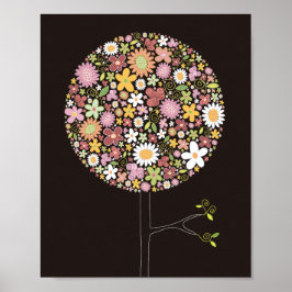 Flores de primavera rosada y caprichosas de arte d