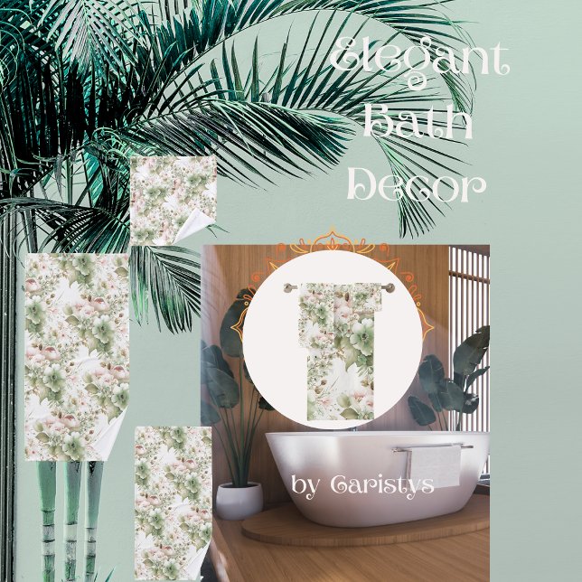 Flores de primavera rosadas, verde pálido en blanc (Subido por el creador)