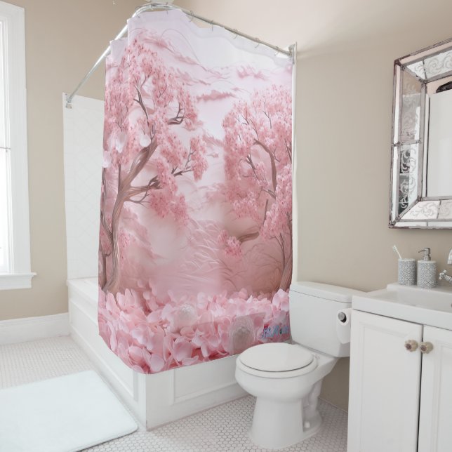 Flores de primavera sakura puesta de sol Cortina d (In situ)