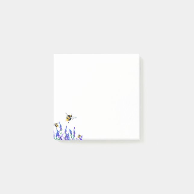 Flores de primavera y abejas notas pegajosas (Anverso)