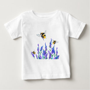 Flores de primavera y abejas vuelan camiseta para 