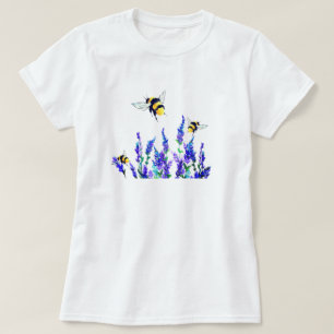 Flores de primavera y camiseta de abejas