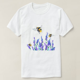 Flores de primavera y camiseta de abejas