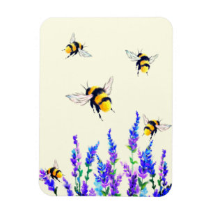 Flores de primavera y imán de abejas voladoras