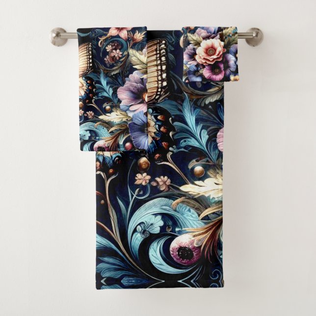 Flores de primavera y mariposas antiguas (In situ)