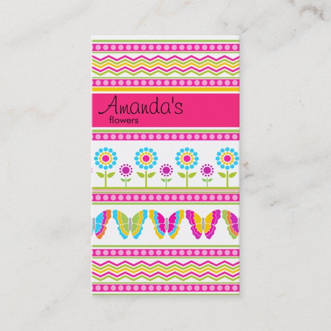 Flores de primavera y nalgas, tarjeta de visita (Anverso)