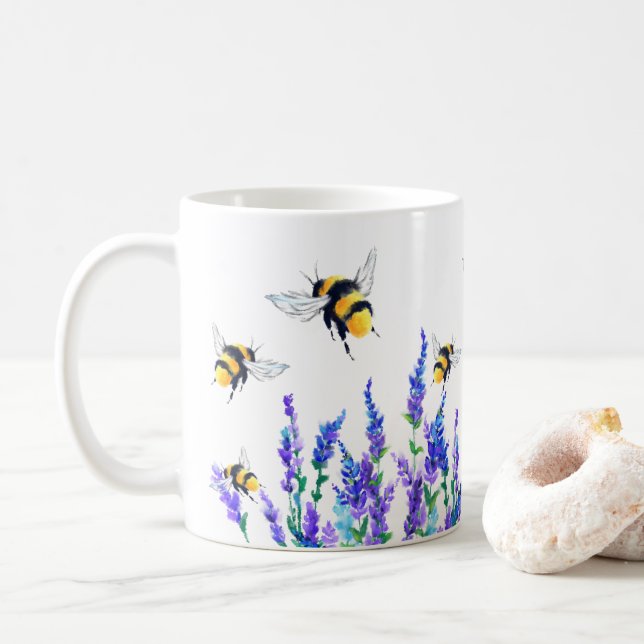 Flores de primavera y tazas de café (Con donut)