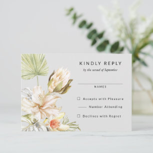 Flores de Protesta Tropical Respuesta RSVP Boda
