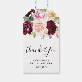 flores de púrpura de ciruela etiquetas de regalo d