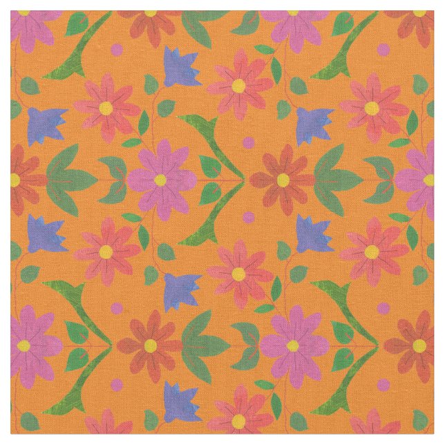 Flores de rangoli, puntos de polka en tela Persona (De cerca)