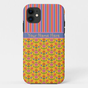 Flores de Rangoli, rayas Funda Xtreme para iPhone 
