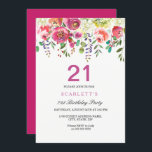 Flores de rosa 21ª invitación a fiesta de cumpleañ<br><div class="desc">Flores rosa de color rosa 21ª Invitación de fiesta de cumpleaños Colección Floral de colores suave a mano en Niche y Nest store. Flores de rosa Rosas Peonies Watercolor Clipart White Hydrangea Perfecto para tu fiesta de cumpleaños</div>