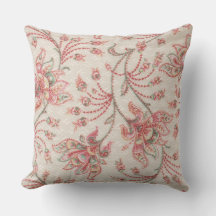 Flores de rosa y salvia en Cojín decorativo de mar