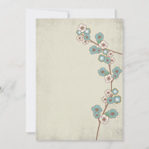 Flores de sakura azules vintage Invitación