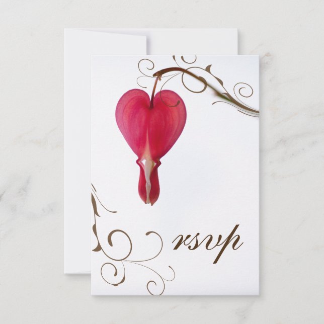 Flores de sangre roja Boda RSVP (Anverso)