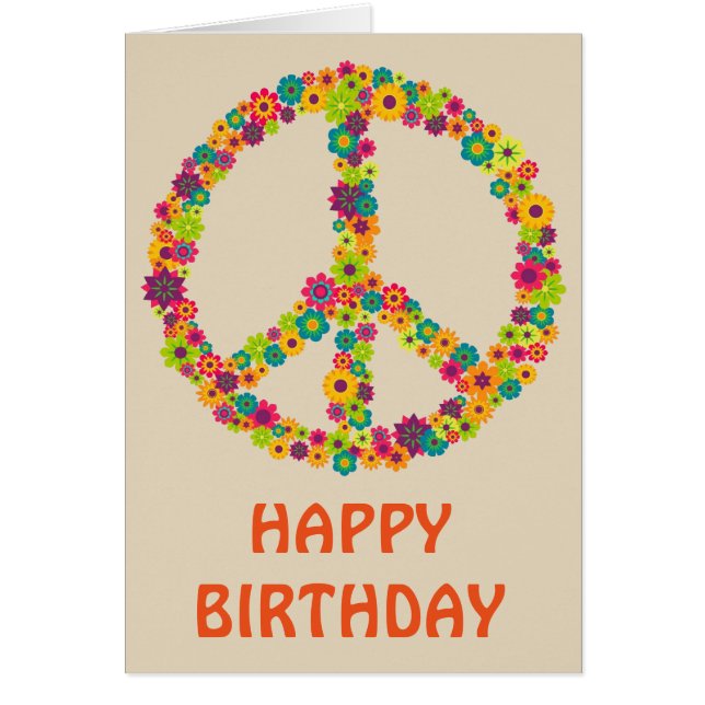 Flores de signo de paz hippie (Frente)