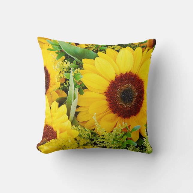 Flores de sol amarillas tira almohada (Anverso)