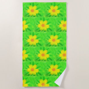 Flores De Sol Brillantes Y Alegres Toallas De Play