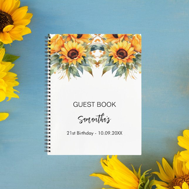 Flores de sol de cumpleaños de libro de invitado (Subido por el creador)