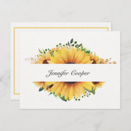 Flores De Sol Desde Su Escritorio Una Tarjeta De N