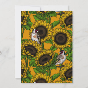Flores de sol y ataúdes en naranja