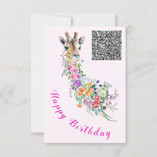 Flores de tarjetas de cumpleaños Bouquet Giraffe Q