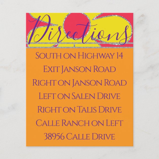 Flores de tarjetas de dirección Bat Mitzvah de BM  (Anverso)