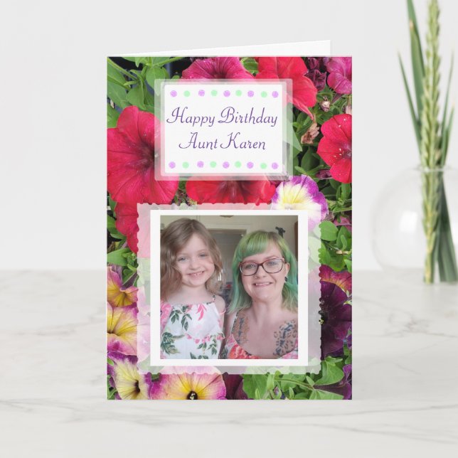 Flores de tarjetas de fotos del Personalizado de c (Anverso)
