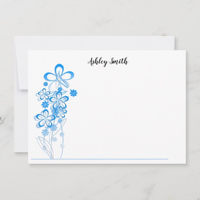 Flores de tarjetas de nota plana (Anverso)