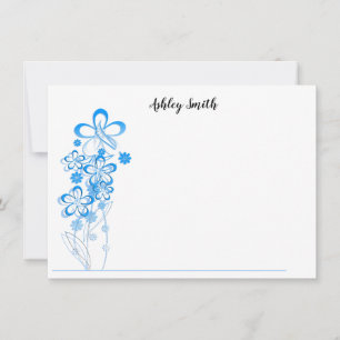 Flores de tarjetas de nota plana