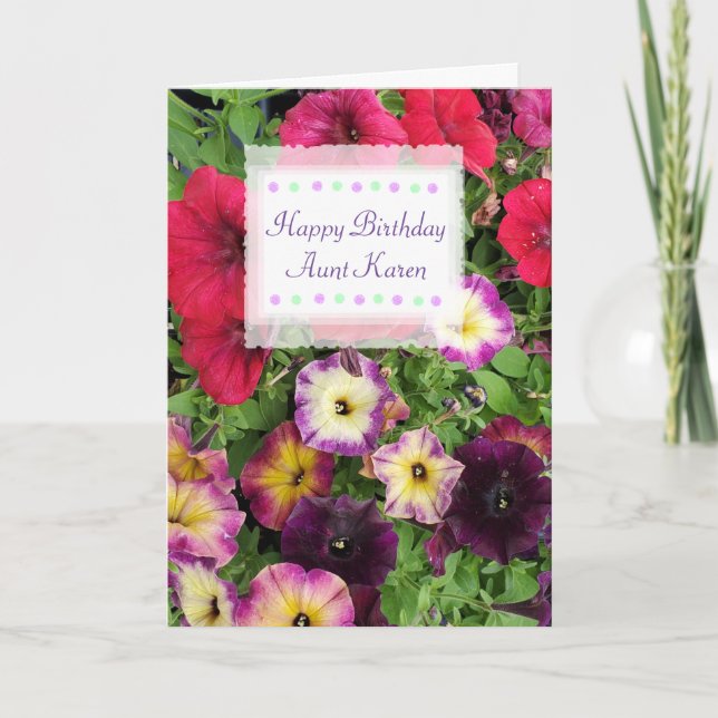 Flores de tarjetas de Personalizado Feliz Cumpleañ (Anverso)