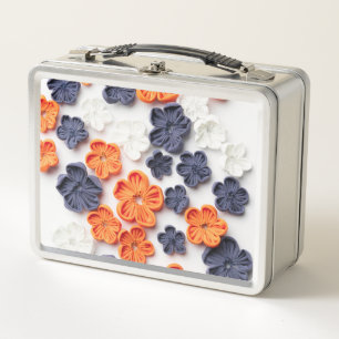 Flores de tela cosida artesanal de primavera azul 