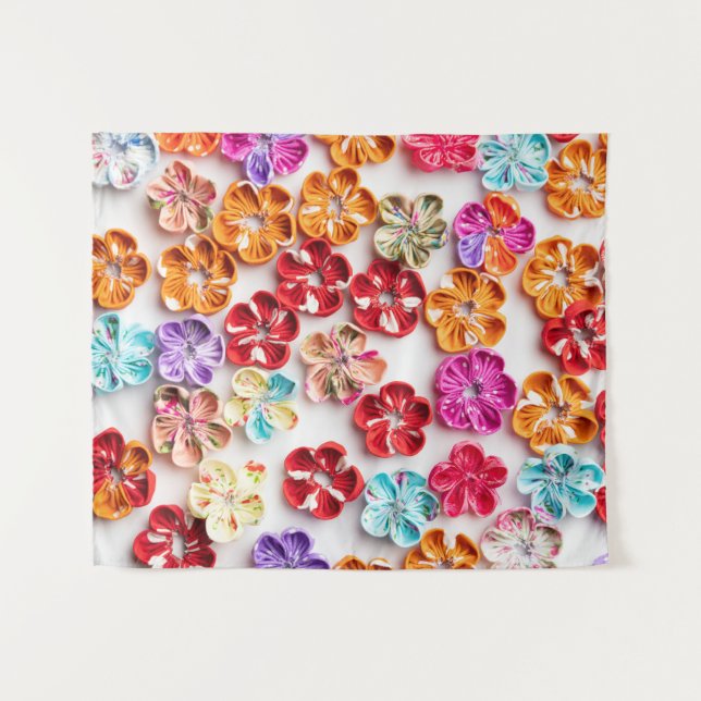 Flores de tela de coser hechas a mano de primavera (Anverso (horizontal))