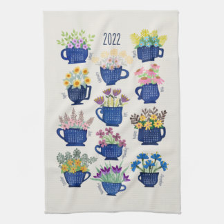 Flores de toalla de té en tazas de té 2022