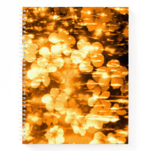 Flores de tono naranja bonito abstracto Cuaderno d
