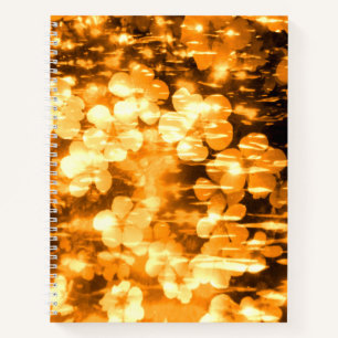 Flores de tono naranja bonito abstracto Cuaderno d