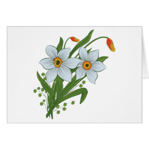 Flores de tulipanes y daffodils