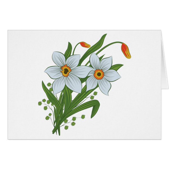 Flores de tulipanes y daffodils (Anverso (Horizontal))