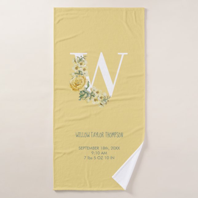 Flores de venado amarillas Estadísticas iniciales  (Toalla de baño)